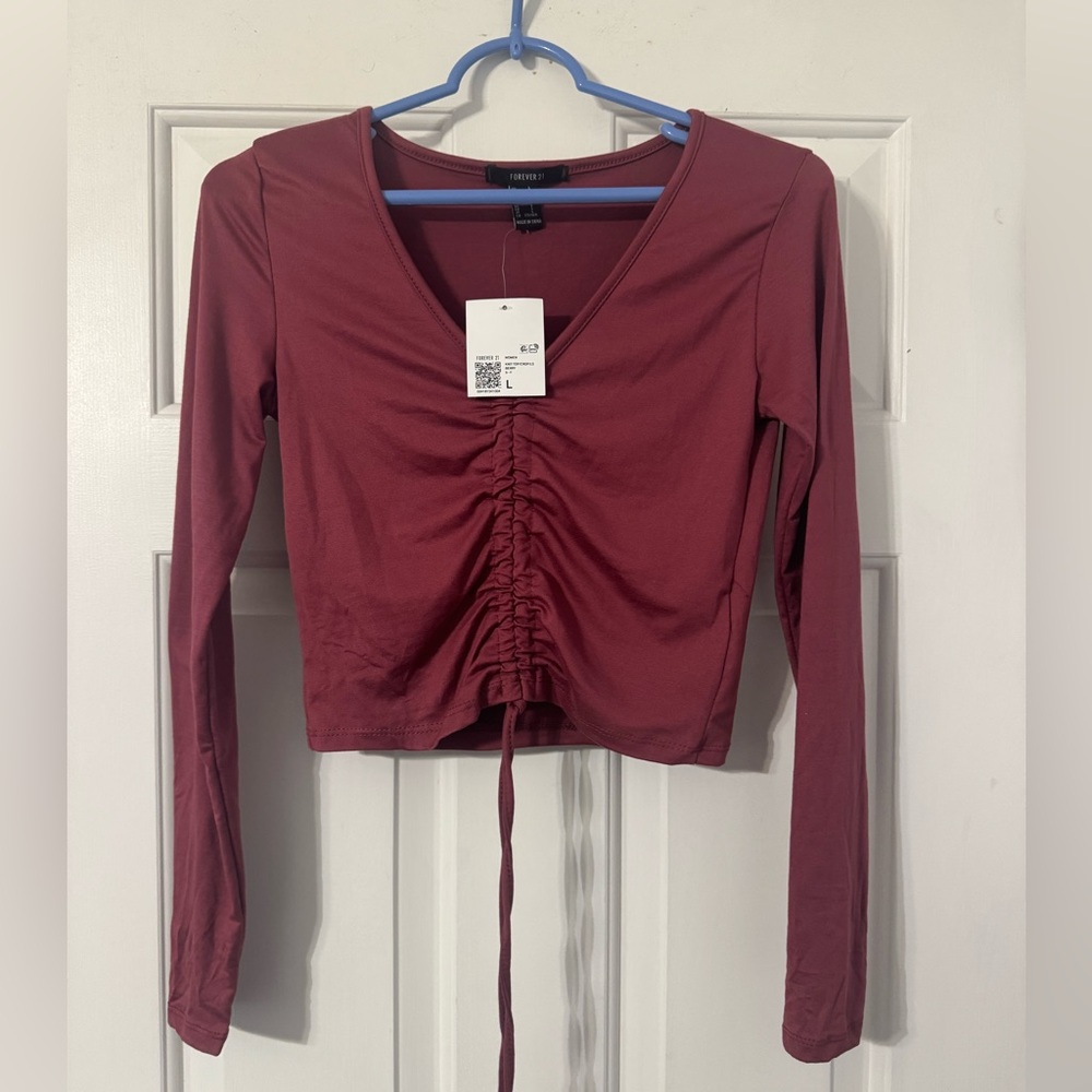 Forever 21 Mauve Ruched Blouse - Picture 2 of 3